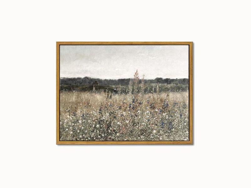 Champ Fleuri Vintage Canvas Wall Art &ndash; Framed Classical Floral Print for Bathroom, Bedroom & Living Room, 12&times;16"