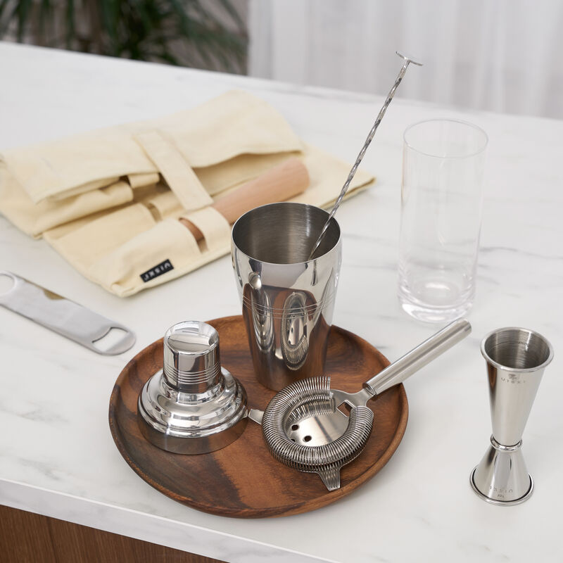 7-Piece Stainless Steel Travel Bar Barware Set