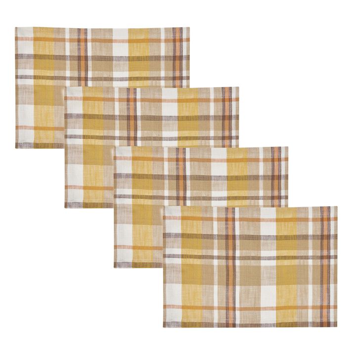 Split P Keaton Plaid Brown Placemat Set Of 4
