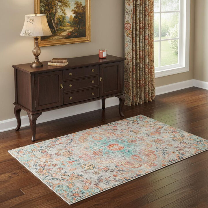 HomeRoots Medallion Area Rug
