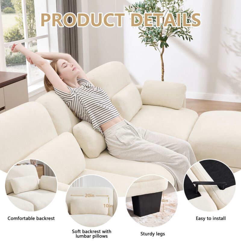 Dresok Chenille U-Shaped Modular Sectional Sofa image number 7