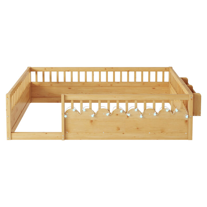 Vimnus Wooden Montessori Kids Toddler Floor Bed