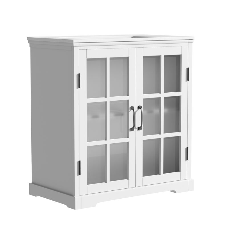 30" Modern Bathroom Vanity with Ceramic Sink, White