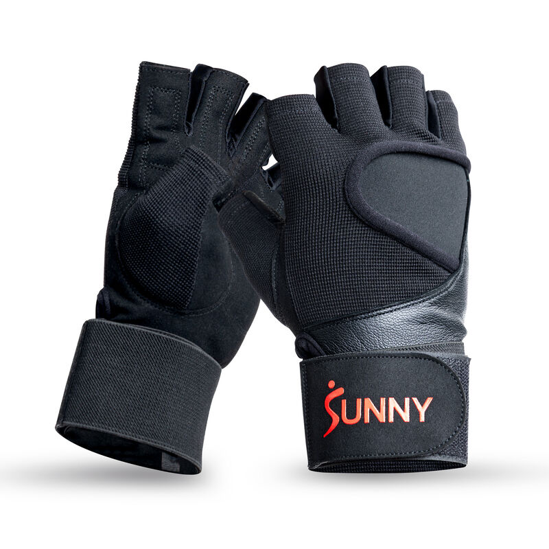 Sunny Health & Fitness Weightlifting Gloves with Built-In Wrist Compression and Padded Palm for Strength Training image number 5