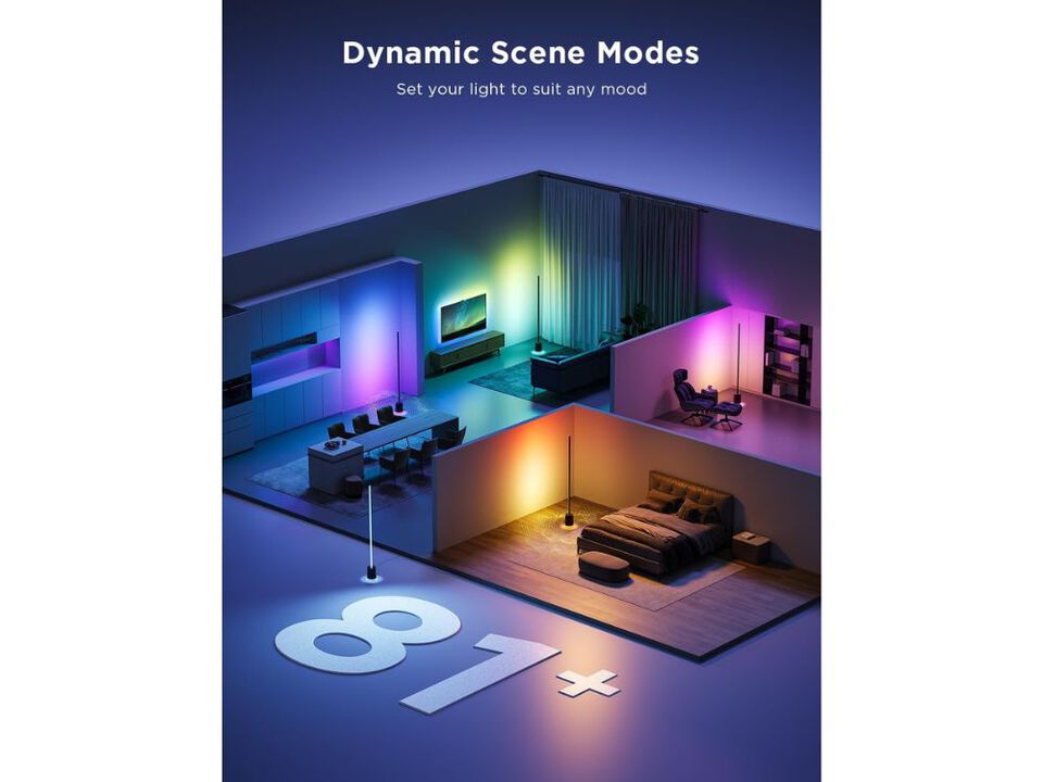 RGB LED Floor Lamp with Speaker Music Sync for Bedroom Living Room