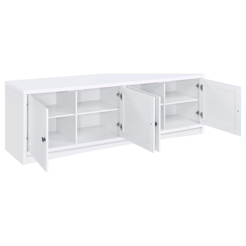 Donna 3pc TV Stand Wall Unit with 2 Media Towers, White, 78 Inch - Benzara