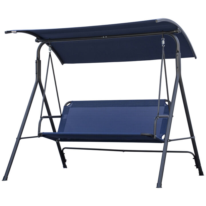 Hivvago Patio Swing Chair with Steel Frame and Adjustable Canopy