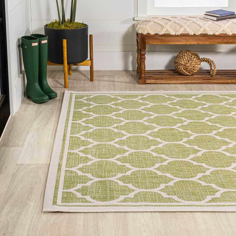 Trebol Moroccan Trellis Textured Weave Indoor/Outdoor Area Rug