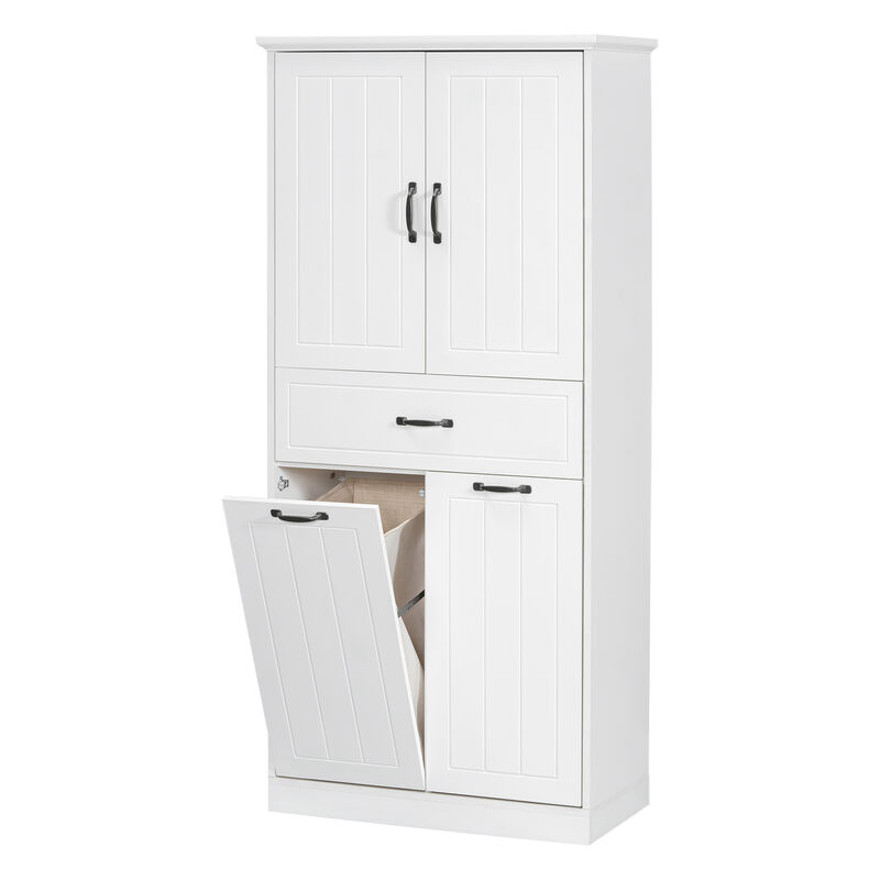 Merax Bathroom Storage Cabinet with 2 Laundry Baskets