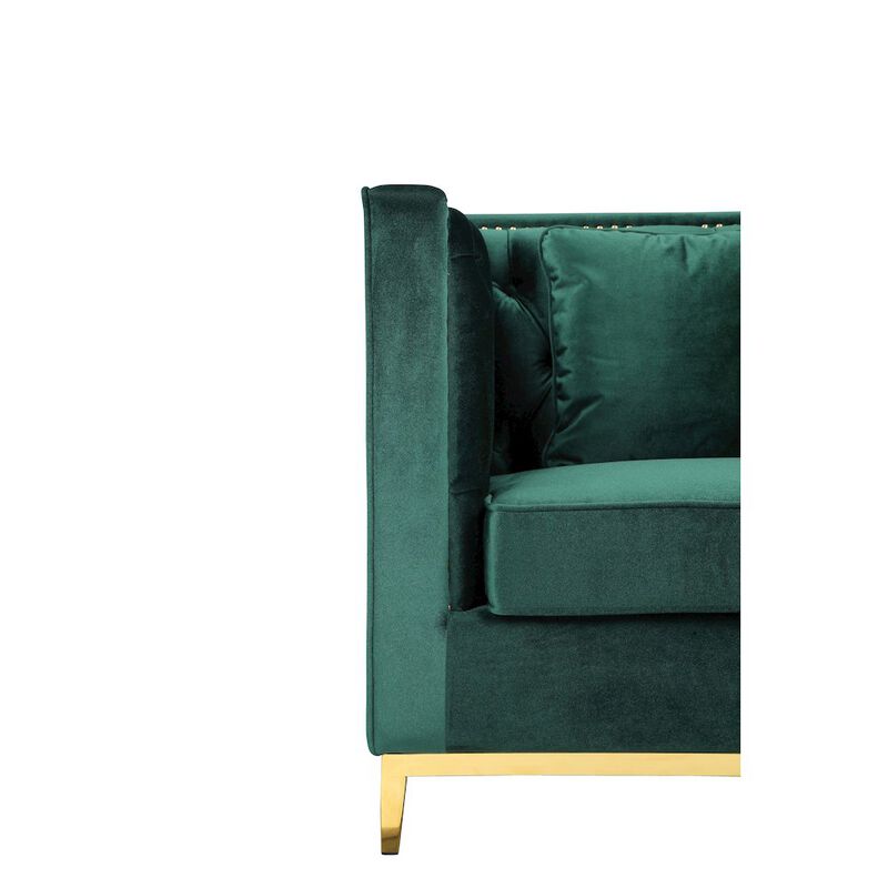 Pangea Home Vivienne Sofa Chair Velvet Green/Gold