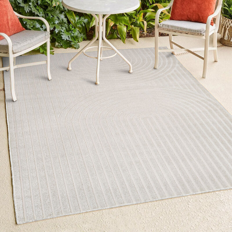 Sofia MidCentury Modern Arch Stripe Two-Tone High-Low Indoor Area Rug