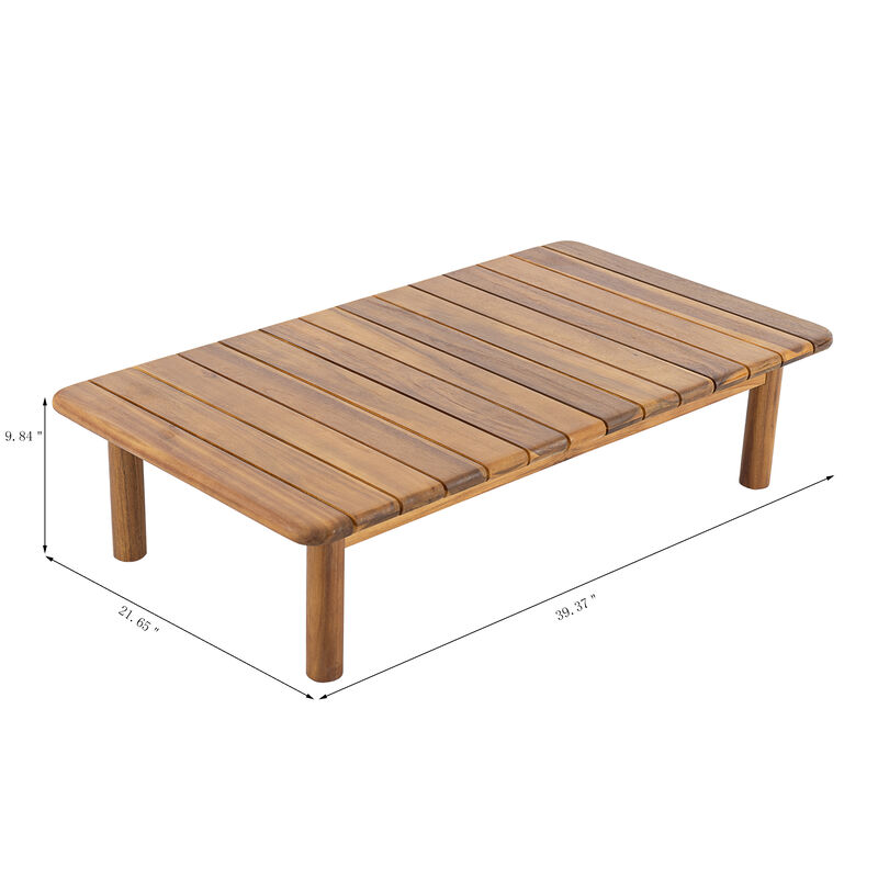 Christopher Knight Home Masaki Modern Acacia Wood Patio Coffee Table image number 2