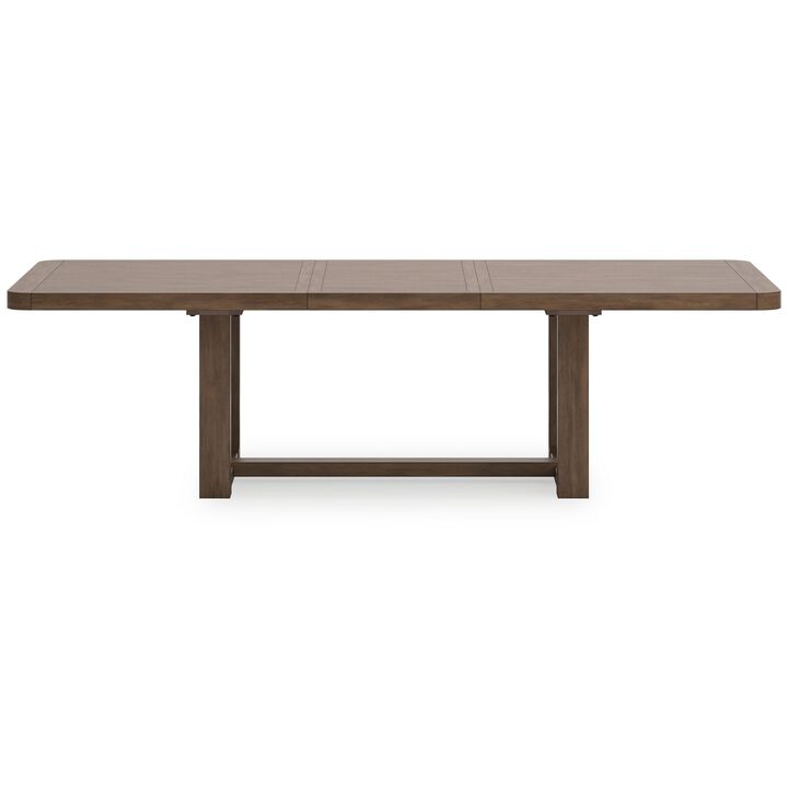 Cabal Dining Table, Extendable 84-108 Inch Top, Farmhouse Brown Wood - Benzara