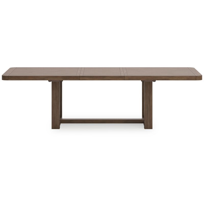 Cabal Dining Table, Extendable 84-108 Inch Top, Farmhouse Brown Wood - Benzara