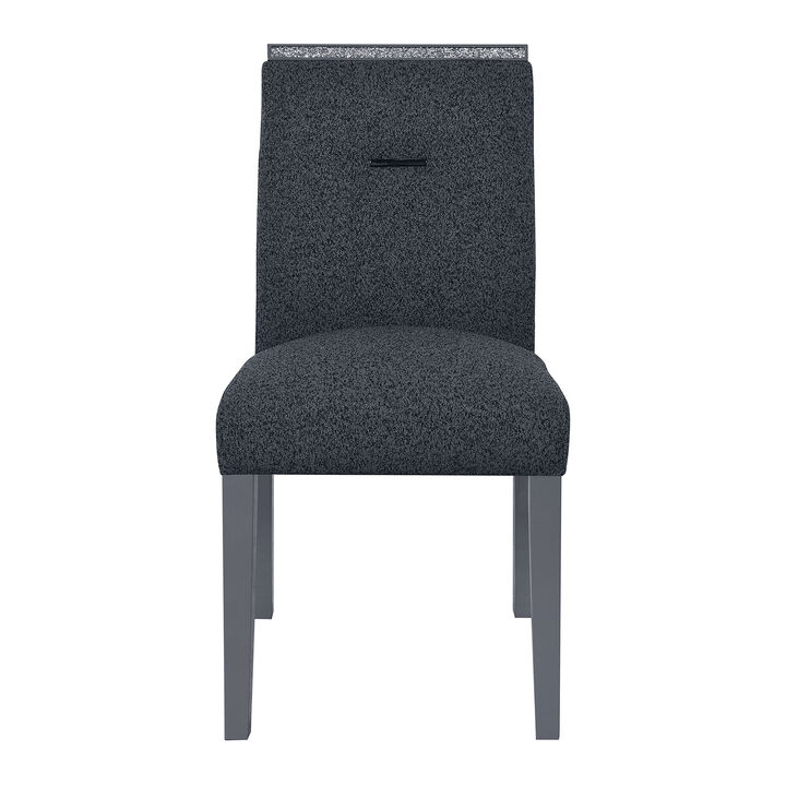Monaco Dark Grey Upholstered Dining Chairs Set of 2