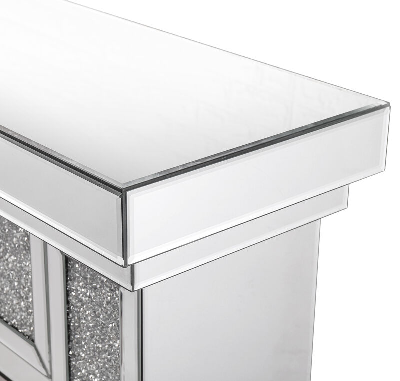 Streamdale Acrylic Diamond Mirror Mantelpiece with Electric Heater