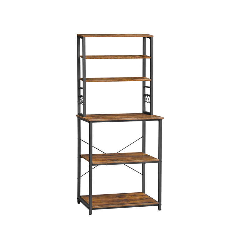 Baker's Rack with Shelves & Hooks