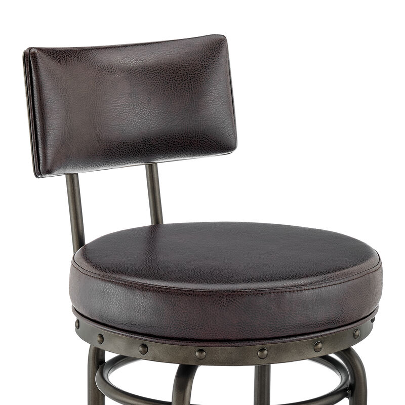 Rees Swivel or Stool in Black Finish with Grey Faux Leather