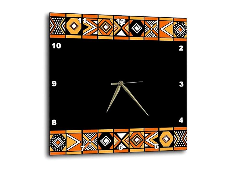 Traditional African Pattern Africa Wall Clock 15 Inch Home Decor