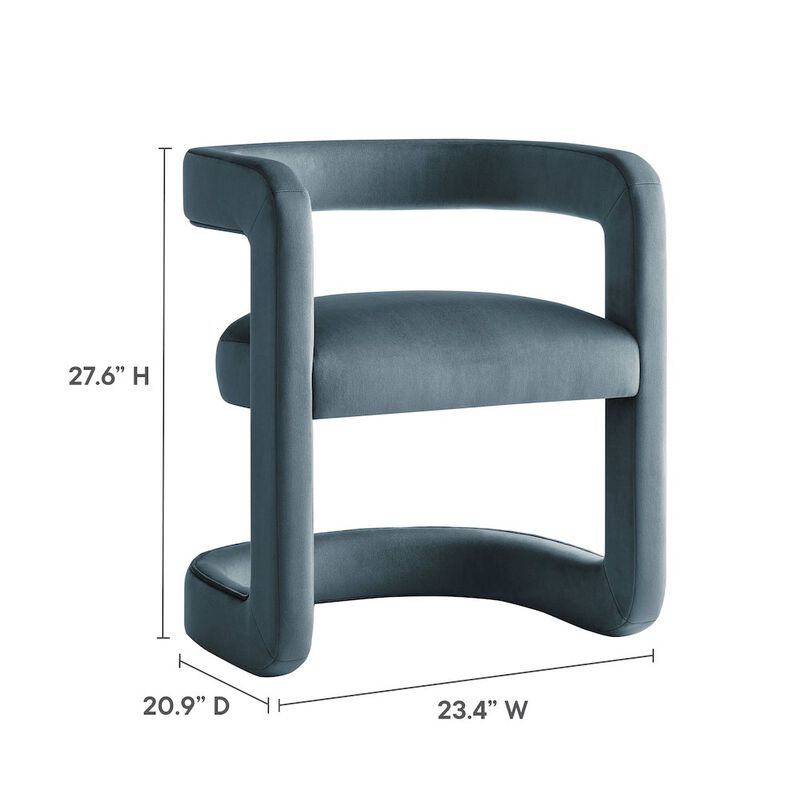 Winslow Barrel Performance Velvet Dining Chair image number 1