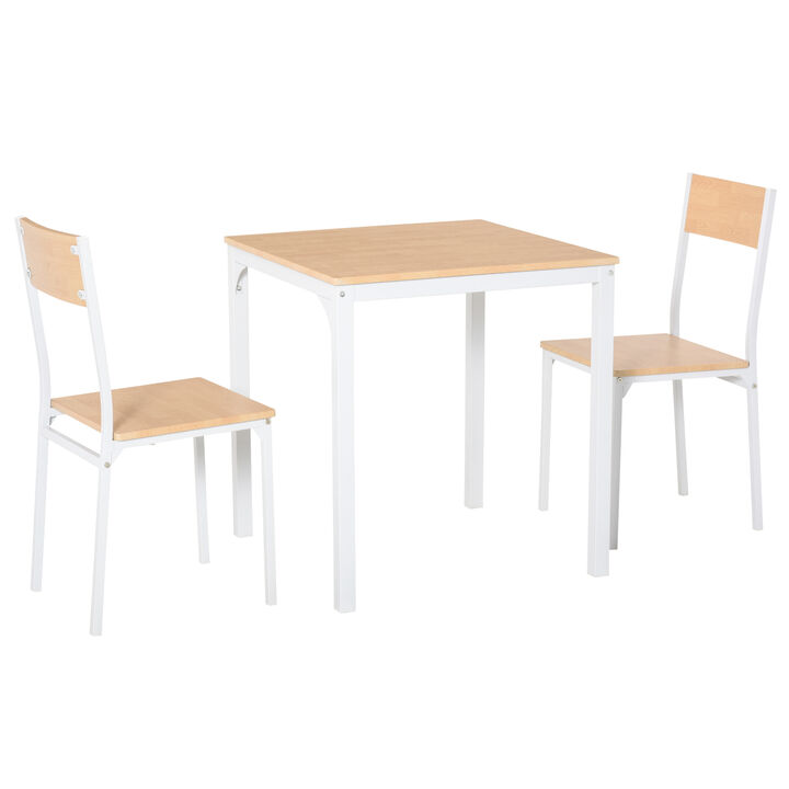 Modern Kitchen Table and 2 Chairs Furniture Collection with Sturdy Metal Frame