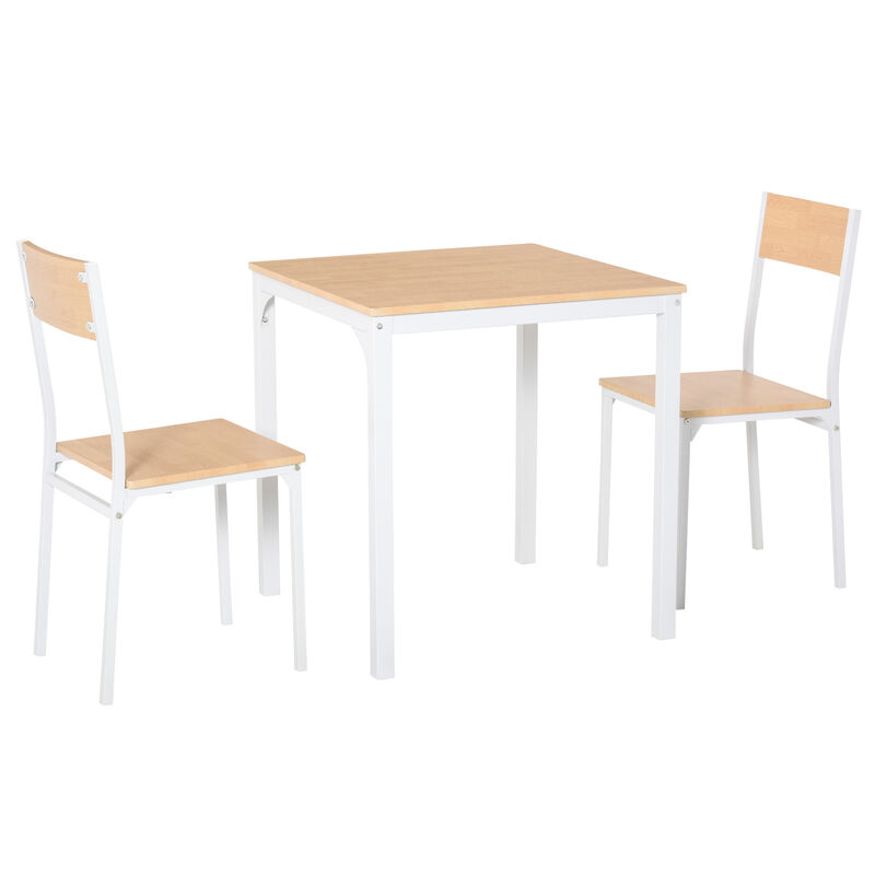 Modern Kitchen Table and 2 Chairs Furniture Collection with Sturdy Metal Frame