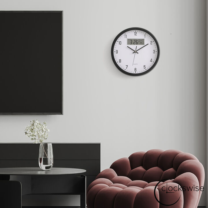 Clockswise 12-inch Wall Clock, Non-Ticking Analog