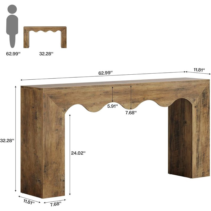 Tribesigns Farmhouse Wood Console Table image number 4