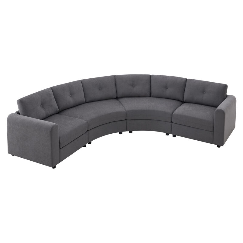 Merax Curved Modular Sectional Sofa with Customizable Layout, High-Resilience Foam & Pocket Spring Seats image number 0