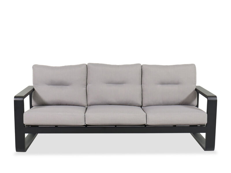 Dakota 84" Tufted Patio Sofa in Gray