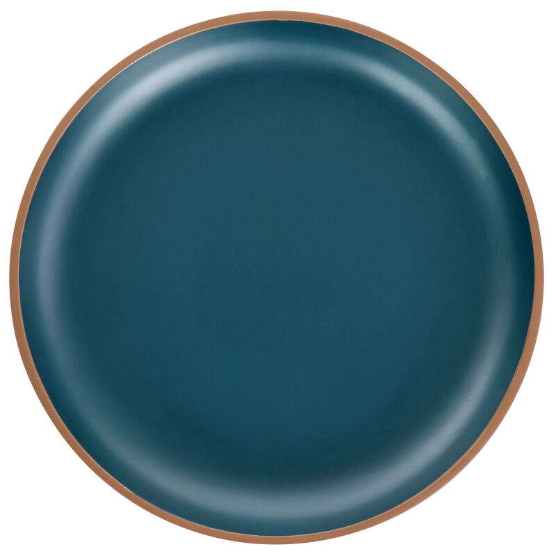Gibson Home Rockabye 4 Piece Melamine Dinner Plate Set in Dark Teal