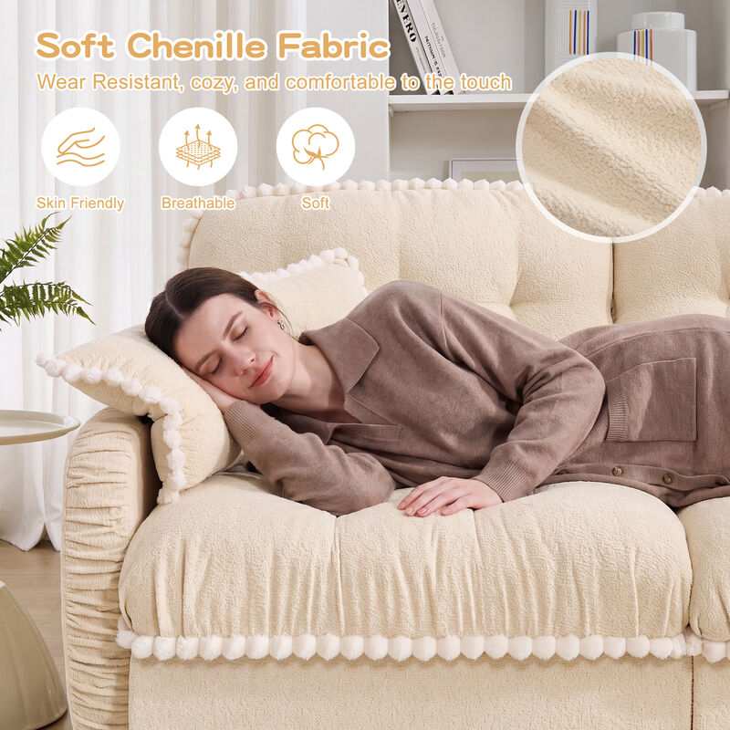 Ziworl Chenille Cloud L-Shaped Sectional image number 3