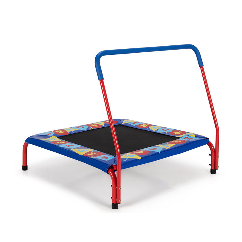 Kids Square Trampoline with Safety Foamed Handrail for Indoor Outdoor Use image number 0