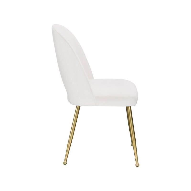 Meridian Furniture Logan Cream Velvet Dining Chair, Set of 2