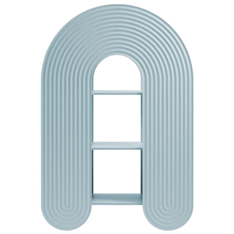 Modway Daydream 58" Tall Arched Cabinet Bookshelf &ndash; Whimsical Ripple Bookcase with Open Storage and Display for Kids Rooms, Bedrooms, and Playrooms image number 6