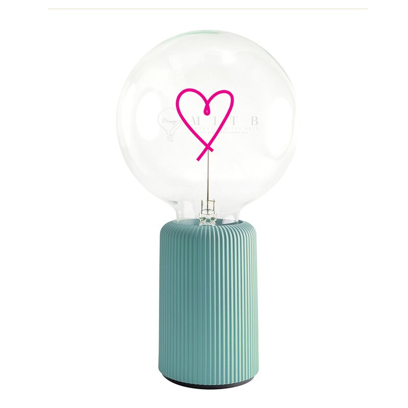 Bulb HEART Red with Base Table Lamp PORTABLE Pop image number 1