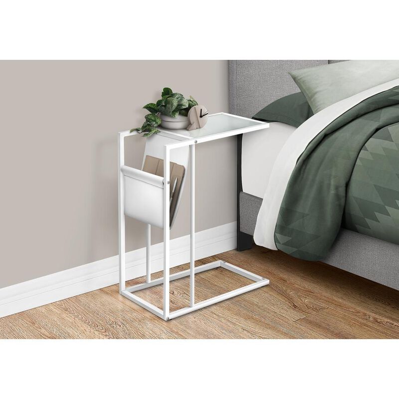 Accent Table, C-shaped, End, Side, Snack, Magazine Storage, Living Room