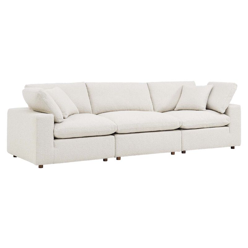 Commix Down Filled Overstuffed Boucle Fabric 3-Seater Sofa image number 2