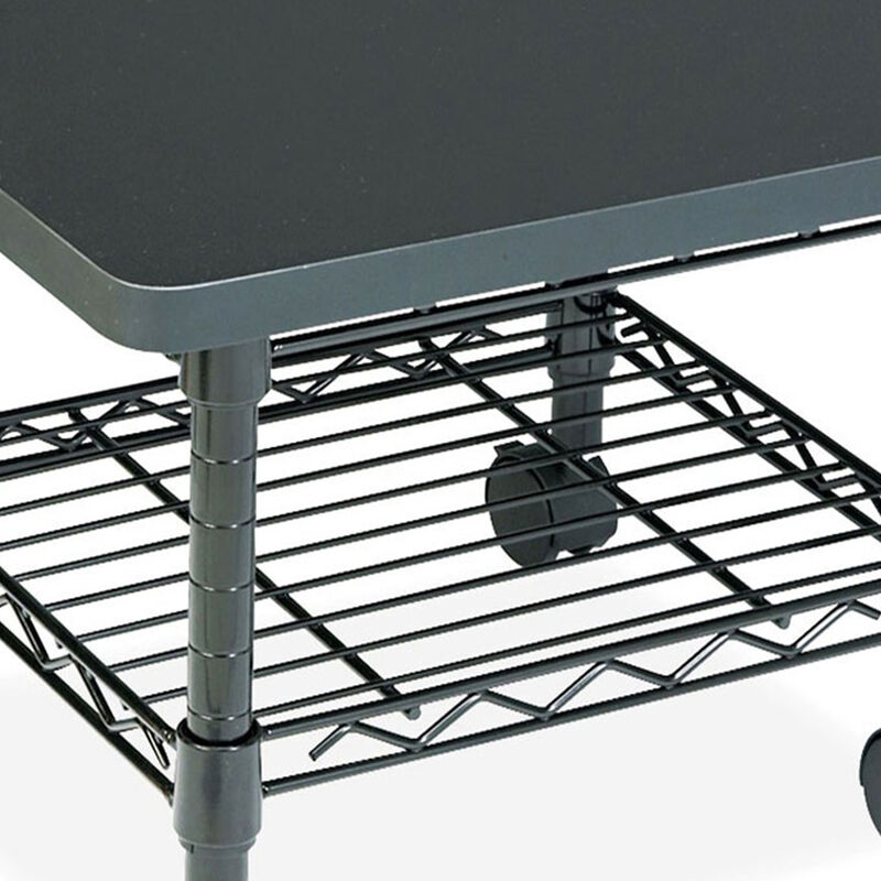 Mobile Under Desk Home Office Fax/Printer Stand Cart with Shelf for Convenient Storage and Easy Access image number 2