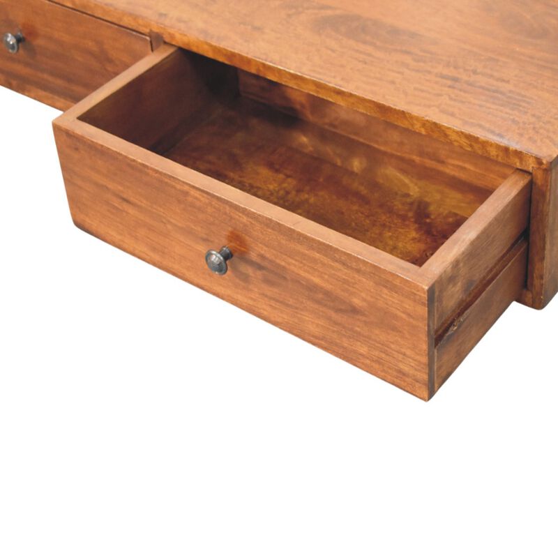 Artisan Furniture Solid Wood Lunar 2 Drawer Chestnut Wall Mounted Console