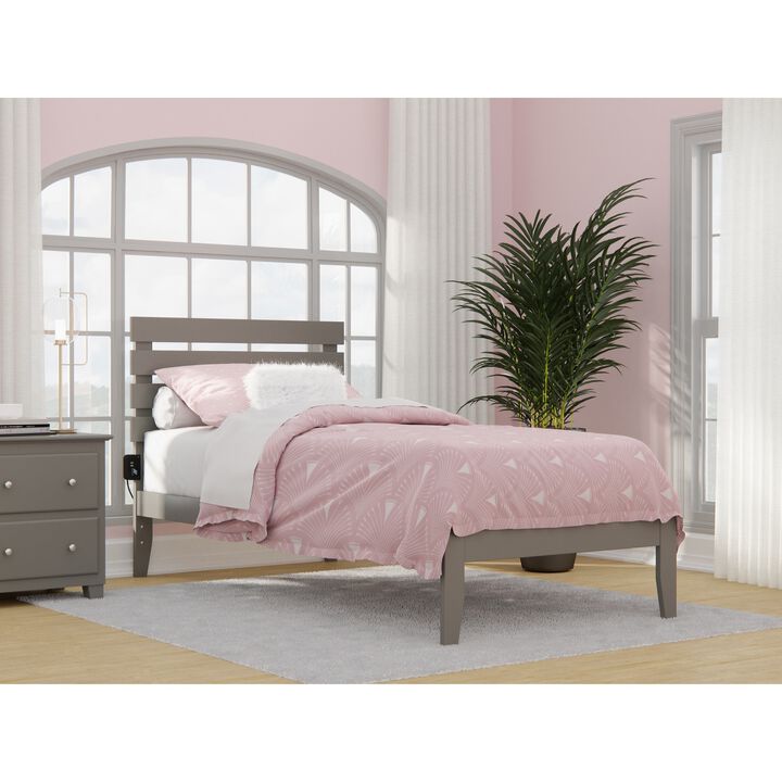 Oxford Twin Extra Long Bed with USB Turbo Charger in Grey
