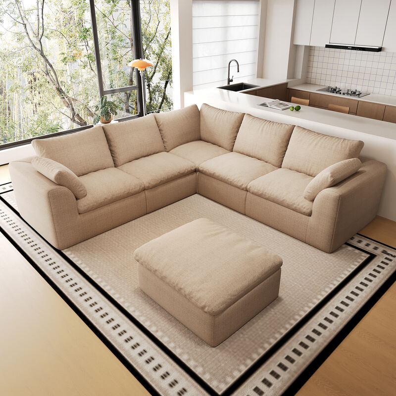 Slelt V‑Shaped 6‑Seat Modular Sectional Sofa image number 2