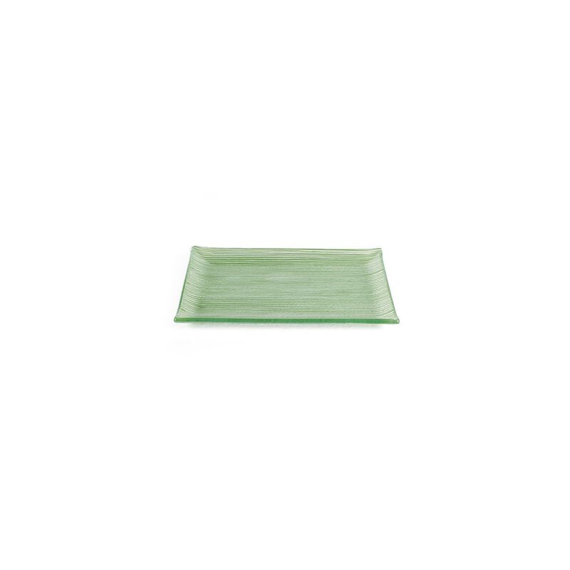 Turgla Fusion Glass 8.5" x 5.75" Rectangular Green Glass Plate (Set of 2) image number 3