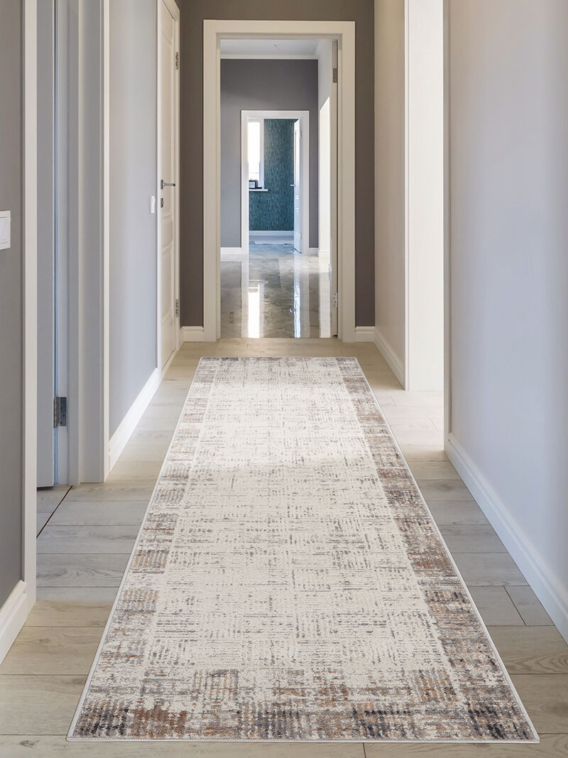 Elation ETN05 Ivory/Gray 2'2" x 18' Rug