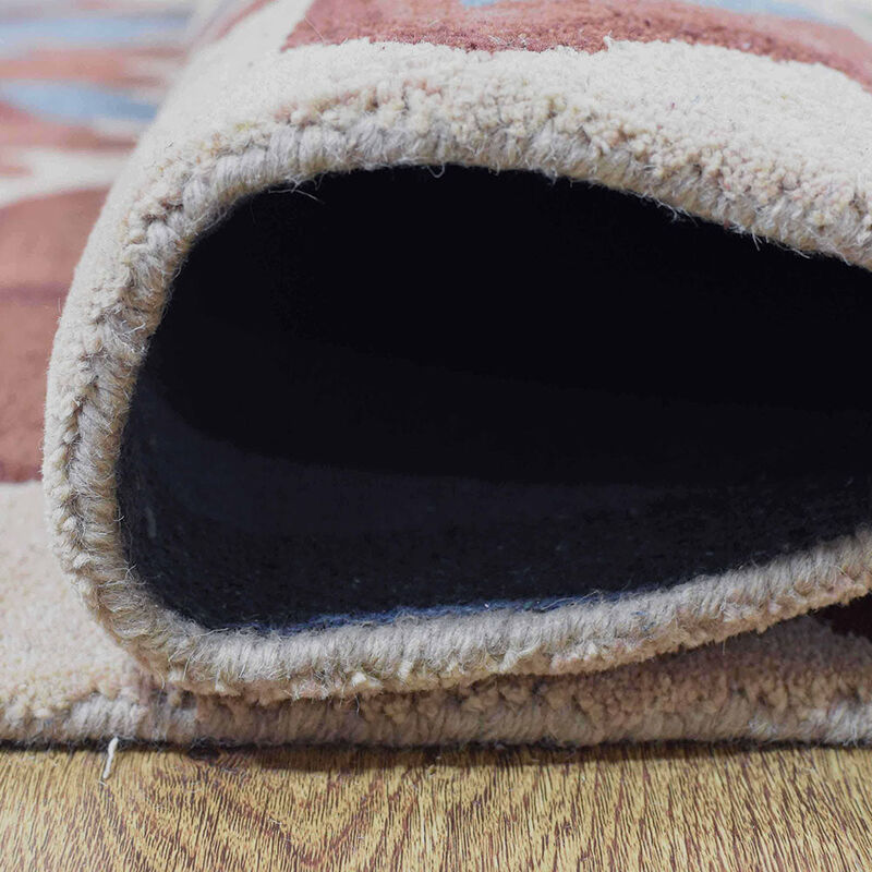 RUGSOTIC CARPETS HAND TUFTED WOOL ECO-FRIENDLY AREA RUGS  - 5'x8', Rectangle Shape, Cream, Floral Modern Design, High Pile Thick Handmade Anti Skid Area Rugs for Living Room, Bed Room (K03059)