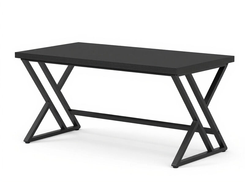 Top True Wood Computer Desk, Modern Writing Desk with Metal Legs for Home Office image number 0