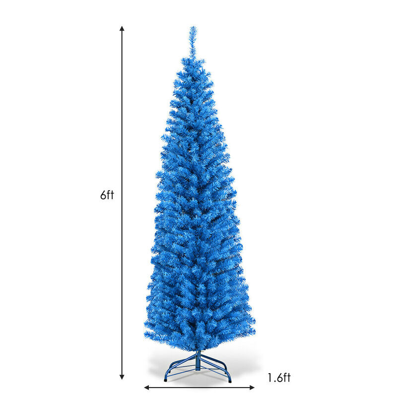 Unlit Artificial Christmas Halloween Pencil Tree with Metal Stand