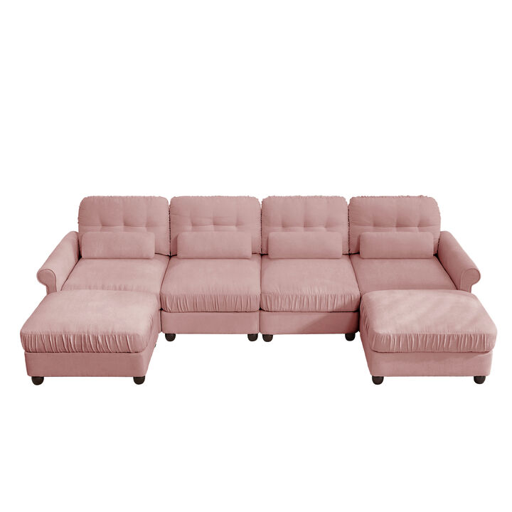 Jokceg Chenille U‑Shape Modular Sectional Sofa