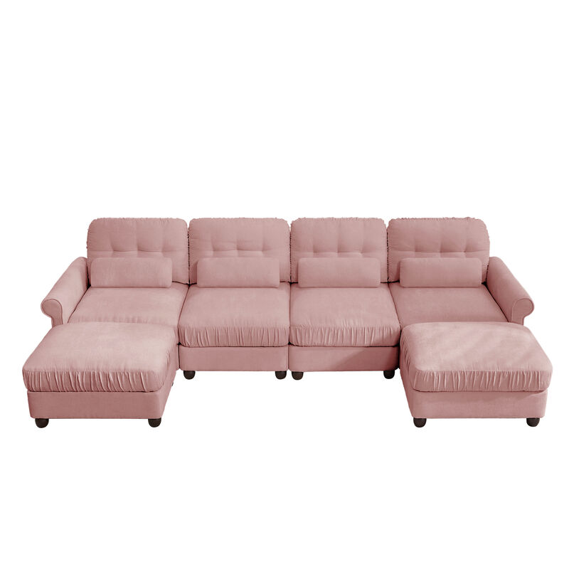 Jokceg Chenille U‑Shape Modular Sectional Sofa image number 0