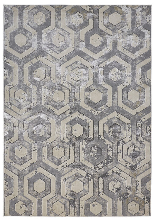 HomeRoots Abstract Distressed Area Rug
